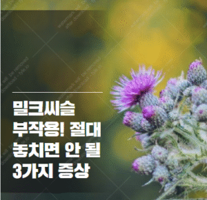 밀크씨슬 복용법 부작용
